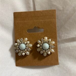 Vintage Pearl and Crystal Earrings